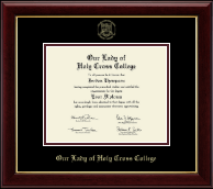 Our Lady of Holy Cross College diploma frame - Gold Embossed Diploma Frame in Gallery