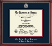 The University of Kansas diploma frame - Silver Engraved Medallion Diploma Frame in Kensington Silver
