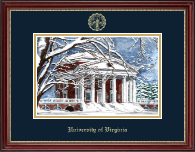 University of Virginia lithograph - Embossed Edition Lithograph Frame - Rotunda in Kensington Gold
