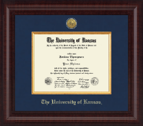 The University of Kansas diploma frame - Presidential Gold Engraved Diploma Frame in Premier