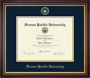 Fresno Pacific University Gold Embossed Diploma Frame in Regency Gold