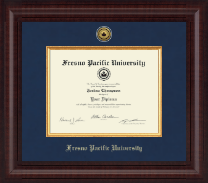 Fresno Pacific University Presidential Gold Engraved Diploma Frame in Premier