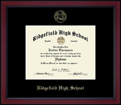 Ridgefield High School in Connecticut diploma frame - Gold Embossed Achievement Edition Diploma Frame in Academy