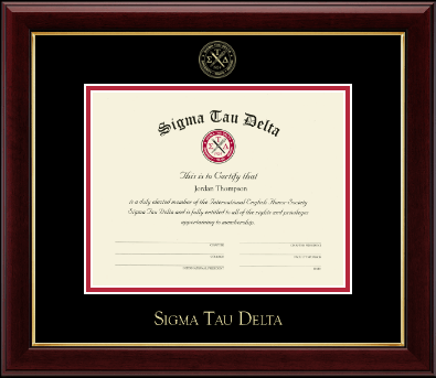 Sigma Tau Delta Honor Society certificate frame - Gold Embossed Certificate Frame in Gallery