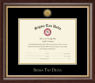Sigma Tau Delta Honor Society certificate frame - Gold Engraved Medallion Certificate Frame in Hampshire