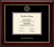 Earlham College Gold Embossed Diploma Frame in Gallery