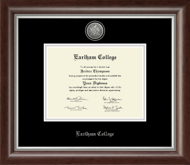 Earlham College diploma frame - Silver Engraved Medallion Diploma Frame in Devonshire