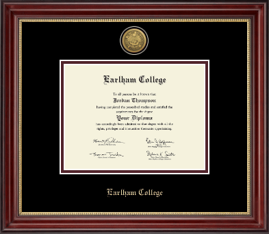 Earlham College diploma frame - Gold Engraved Medallion Diploma Frame in Kensington Gold
