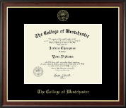 The College of Westchester Gold Embossed Diploma Frame in Studio Gold