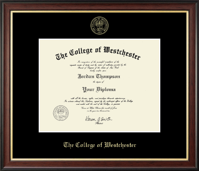 The College of Westchester diploma frame - Gold Embossed Diploma Frame in Studio Gold
