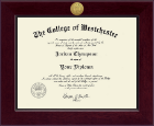The College of Westchester Century Gold Engraved Diploma Frame in Cordova