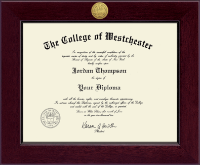 The College of Westchester diploma frame - Century Gold Engraved Diploma Frame in Cordova