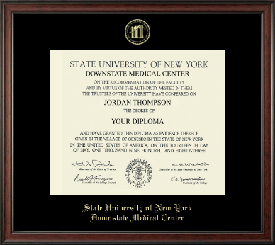 SUNY Downstate Medical Center diploma frame - Gold Embossed Diploma Frame in Studio