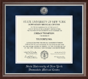 SUNY Downstate Medical Center Silver Engraved Medallion Diploma Frame in Devonshire