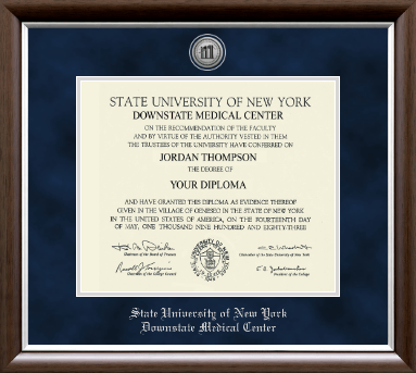 SUNY Downstate Medical Center diploma frame - Silver Engraved Medallion Diploma Frame in Devonshire