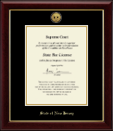State of New Jersey Gold Engraved Medallion Certificate Frame in Gallery