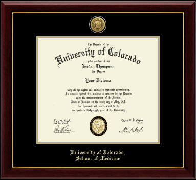 University of Colorado diploma frame - Gold Engraved Medallion Diploma Frame in Gallery