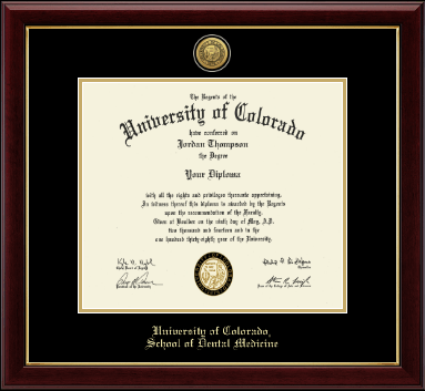 University of Colorado diploma frame - Gold Engraved Medallion Diploma Frame in Gallery