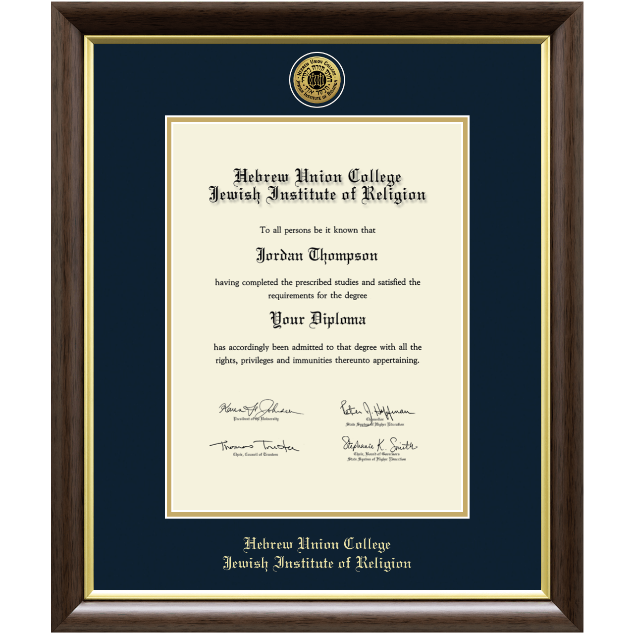 Master's/2011 PhD Gold Engraved Medallion Diploma Frame in Hampshire