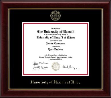 University of Hawaii at Hilo diploma frame - Gold Embossed Diploma Frame in Gallery