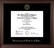 University of Hawaii at Hilo Gold Embossed Diploma Frame in Studio
