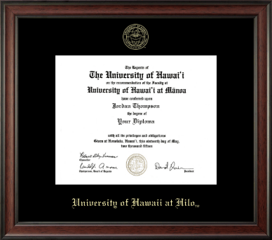 University of Hawaii at Hilo diploma frame - Gold Embossed Diploma Frame in Studio