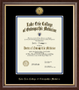 Lake Erie College of Osteopathic Medicine diploma frame - Gold Engraved Medallion Diploma Frame in Hampshire