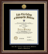 Lake Erie College of Osteopathic Medicine Gold Engraved Medallion Diploma Frame in Hampshire