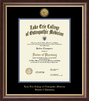 Lake Erie College of Osteopathic Medicine diploma frame - Gold Engraved Medallion Diploma Frame in Hampshire