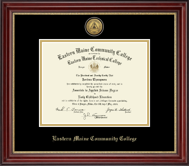 Eastern Maine Community College diploma frame - Gold Engraved Medallion Diploma Frame in Kensington Gold