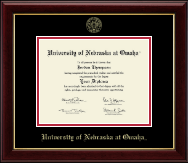 University of  Nebraska at Omaha diploma frame - Gold Embossed Diploma Frame in Gallery
