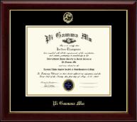 Pi Gamma Mu Honor Society Gold Embossed Certificate Frame in Gallery