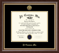 Pi Gamma Mu Honor Society Gold Engraved Medallion Certificate Frame in Hampshire