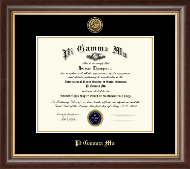 Pi Gamma Mu Honor Society certificate frame - Gold Engraved Medallion Certificate Frame in Hampshire