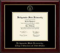Bridgewater State University  Gold Embossed Diploma Frame in Gallery