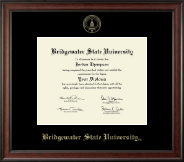 Bridgewater State University  Gold Embossed Diploma Frame in Studio