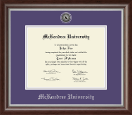 McKendree University diploma frame - Silver Engraved Medallion Diploma Frame in Devonshire