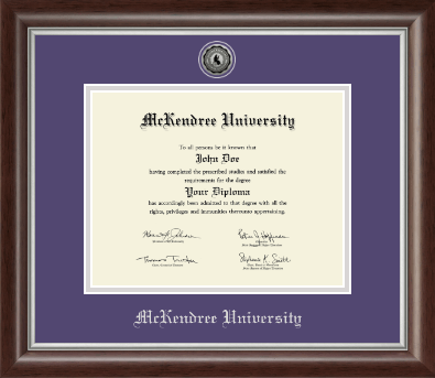 McKendree University diploma frame - Silver Engraved Medallion Diploma Frame in Devonshire