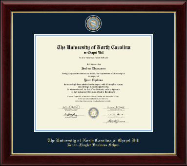 University of North Carolina Chapel Hill diploma frame - Masterpiece Medallion Diploma Frame in Gallery