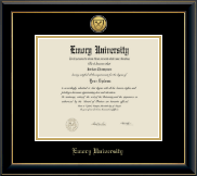 Emory University diploma frame - Gold Engraved Medallion Diploma Frame in Onyx Gold