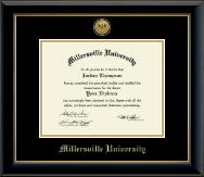 Millersville University of Pennsylvania Gold Engraved Medallion Diploma Frame in Onyx Gold