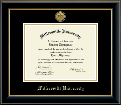 Millersville University of Pennsylvania diploma frame - Gold Engraved Medallion Diploma Frame in Onyx Gold