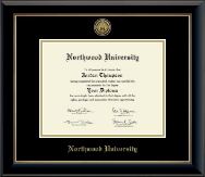 Northwood University in Texas diploma frame - Gold Engraved Medallion Diploma Frame in Onyx Gold