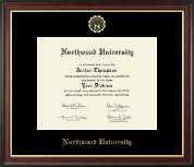 Northwood University in Texas diploma frame - Gold Embossed Diploma Frame in Studio Gold