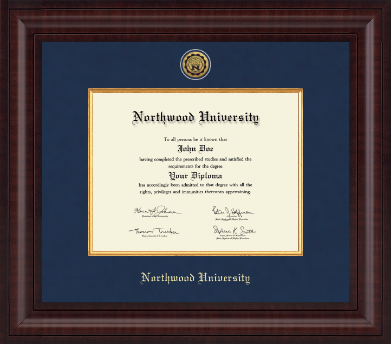 Northwood University in Florida diploma frame - Presidential Gold Engraved Diploma Frame in Premier
