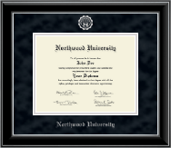 Northwood University in Florida diploma frame - Silver Embossed Diploma Frame in Onyx Silver
