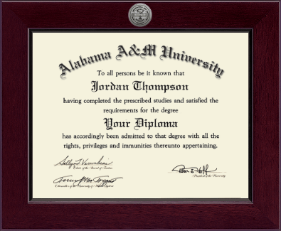 Alabama A&M University diploma frame - Century Silver Engraved Diploma Frame in Cordova