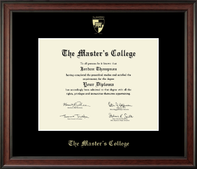 The Master's College diploma frame - Gold Embossed Diploma Frame in Studio