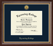 Lycoming College diploma frame - Gold Engraved Medallion Diploma Frame in Hampshire