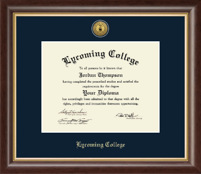 Lycoming College diploma frame - Gold Engraved Medallion Diploma Frame in Hampshire